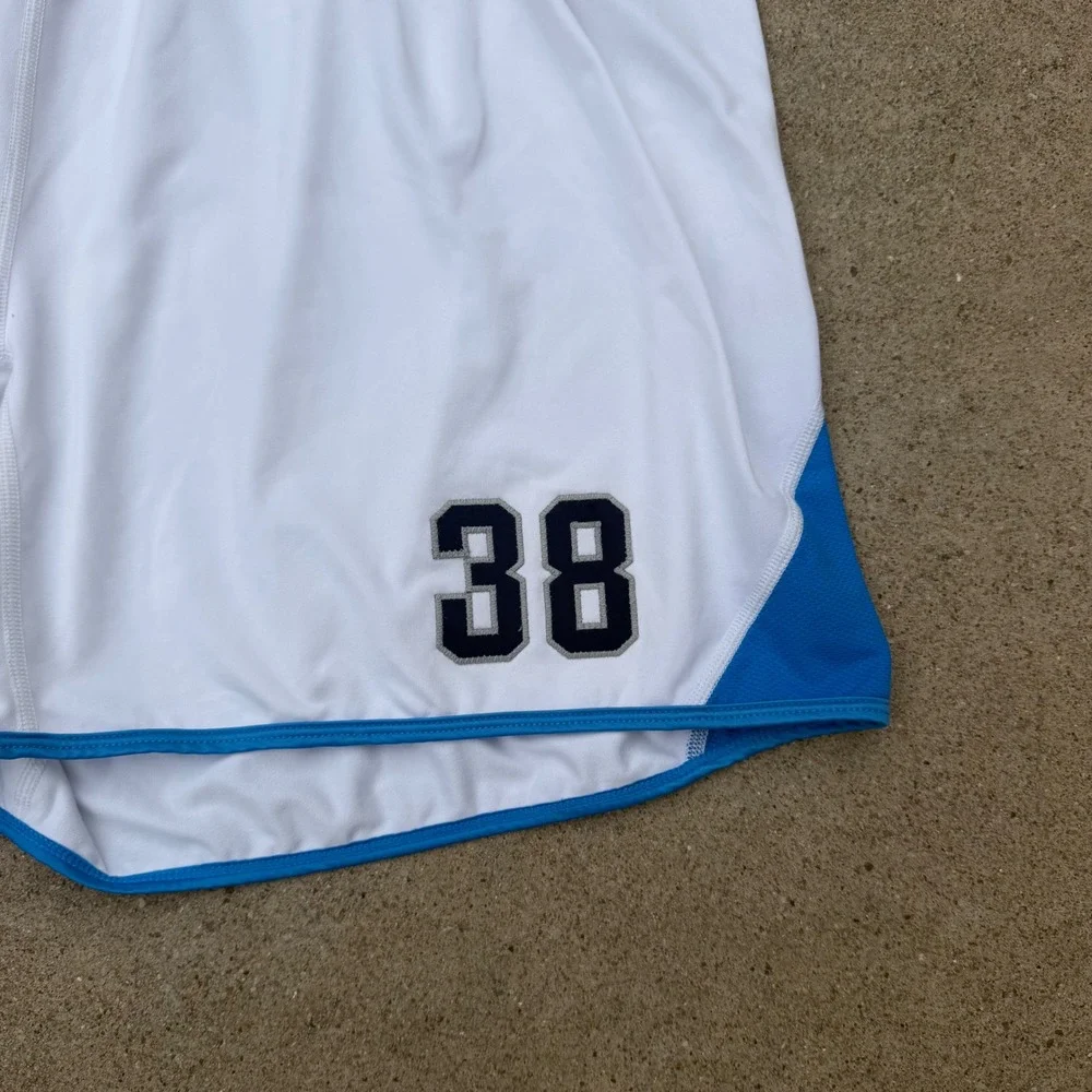 NIKE | Mens Soccer Athletic Shorts 3XL White Blue Vintage Athleisure Dri-FIT